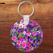 Petunias Metal Circle Sleutelhanger, 5.08 cm Sleutelhanger (Voorkant)