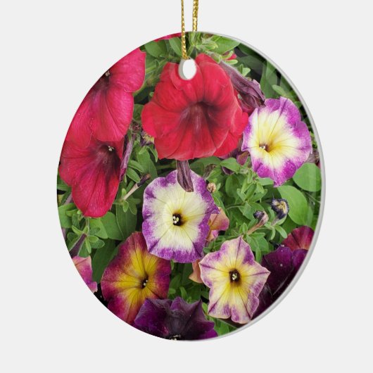 Petunias Paars en roze kerstmis Keramisch Ornament (Links)
