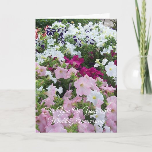 Petunias Personalized 65th Wedding Jubileum Kaart (Voorkant)