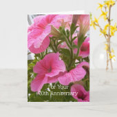 Petunias Personalized 70th Wedding Jubileum Kaart (Gele Bloem)