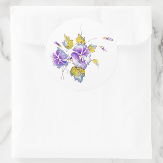 Petunias. Ronde Sticker (Tas)