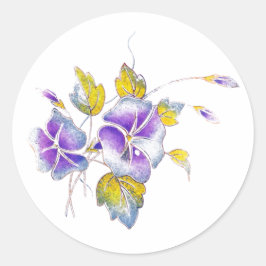 Petunias. Ronde Sticker