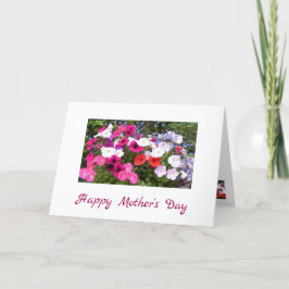 Petunias Roze en Witte Bloem Moederdag Kaart