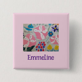 Petunia's & Zomerbloemen Gepersonaliseerd Vierkante Button 5,1 Cm