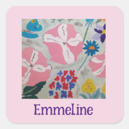 Petunia's & Zomerbloemen Gepersonaliseerd Vierkante Sticker