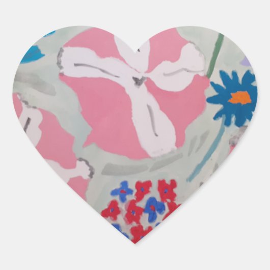Petunia's & Zomerbloemen Hart Sticker (Voorkant)