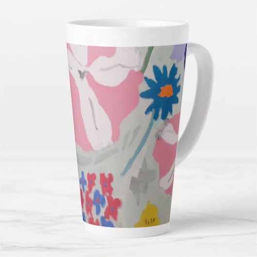 Petunia's & Zomerbloemen Latte Mok (Rechterhoek)