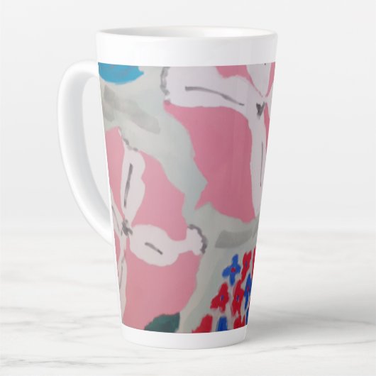 Petunia's & Zomerbloemen Latte Mok (Linkerhoek)