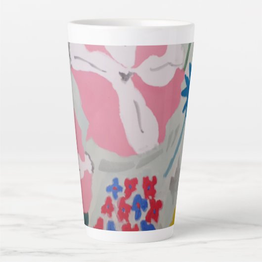 Petunia's & Zomerbloemen Latte Mok (Voorkant)