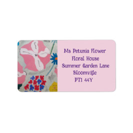 Petunia's & Zomerbloemen retour adreslabels Etiket