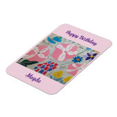 Petunia's & Zomerbloemen Verjaardagsmagneet Magneet (Linkerzijde)