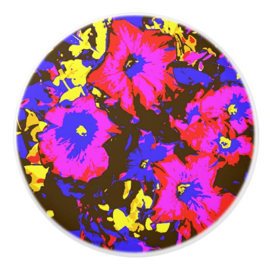 PETUNIESTROEMEN KERAMISCHE KNOP (Voorkant)