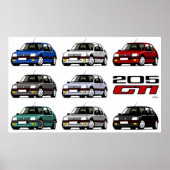 Peugeot 205 GTI Poster (Voorkant)