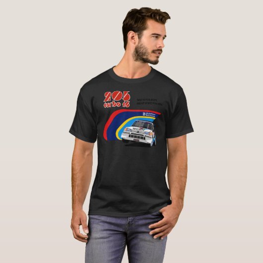 Peugeot 205 T16 Classic T-Shirt (Voorkant volledig)