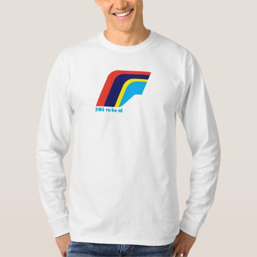 Peugeot 205 Turbo Rally Car Symbol T-shirt (Voorkant)