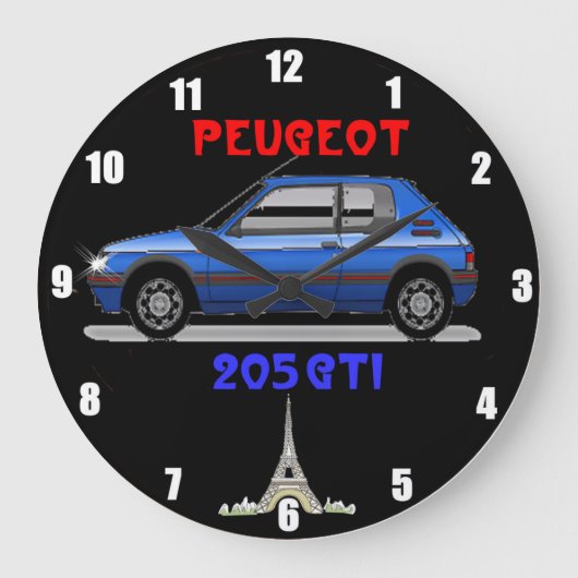 Peugeot 205 wandklok (Voorkant)