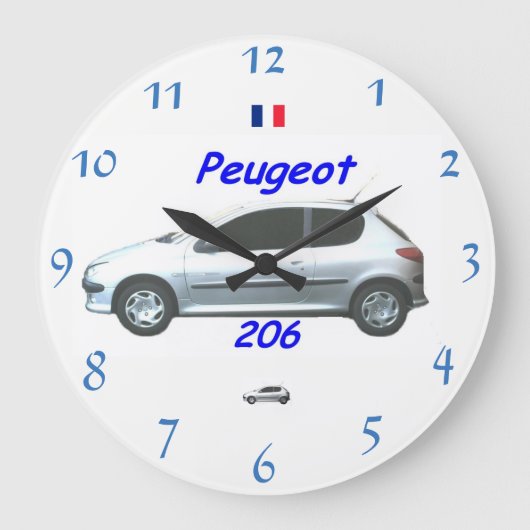 Peugeot 206 wandklok (Voorkant)