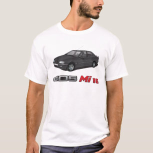 Peugeot 405 met Mi 16 rode badge, zwarte DIY T-shirt