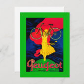 Peugeot Bicycle Vintage PosterEurope Briefkaart (Voorkant / Achterkant)