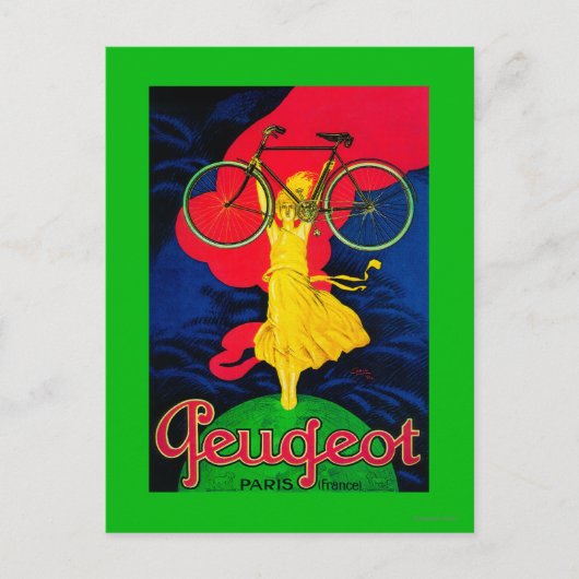 Peugeot Bicycle Vintage PosterEurope Briefkaart (Voorkant)