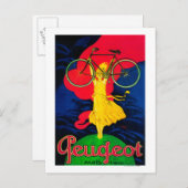 Peugeot Bicycle Vintage PosterEurope Briefkaart (Voorkant / Achterkant)