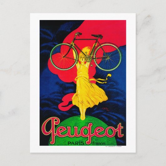 Peugeot Bicycle Vintage PosterEurope Briefkaart (Voorkant)