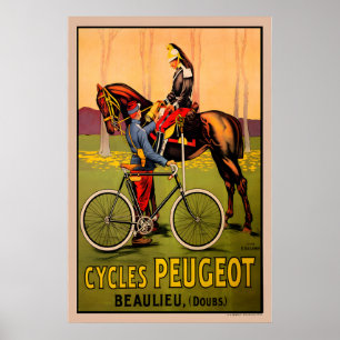 Peugeot Vintage Fiets Poster