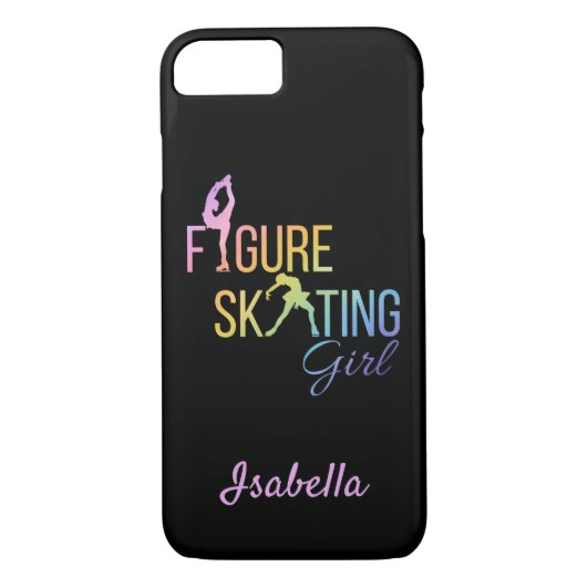 Peul Cijfer schaatsmeisje regenboogroze Case-Mate iPhone Case (Achterkant)