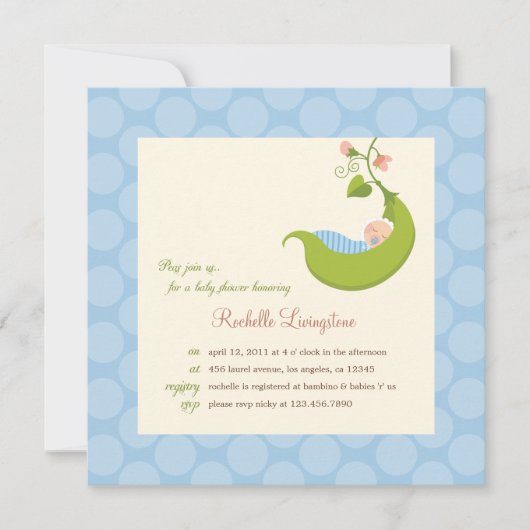 Peul in een Baby shower-uitnodiging voor peuter Kaart (Voorkant)