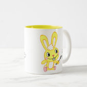 peul met vork tweekleurige koffiemok (Voorkant rechts)