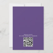 Peurple Lavendel Bloemige Budget QR Code Bruiloft Kaart (Achterkant)