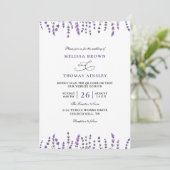 Peurple Lavender Floral Budget QR Code Wedding Kaart (Staand voorkant)