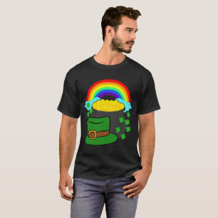 Peut gouden Pet regenboogklaver Sint Patricks Day  T-shirt