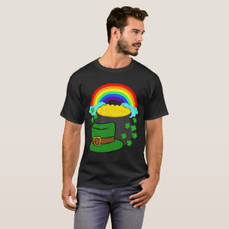 Peut gouden Pet regenboogklaver Sint Patricks Day  T-shirt