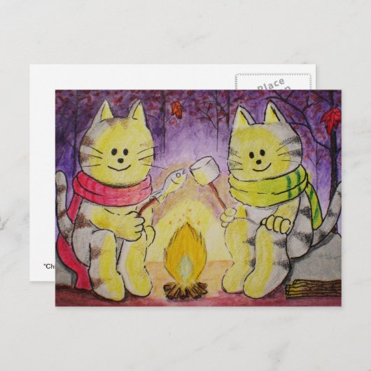 Peuten hier Briefkaart "Chilly Night" (Voorkant / Achterkant)