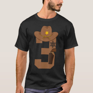 Peuter 3e Verjaardag Western Sheriff Boys Kinder 3 T-shirt