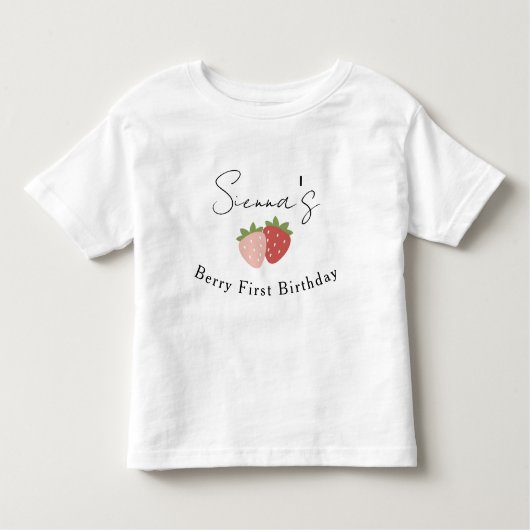Peuter Aardbei Bes Eerste Verjaardag Kinder Shirts (Voorkant)
