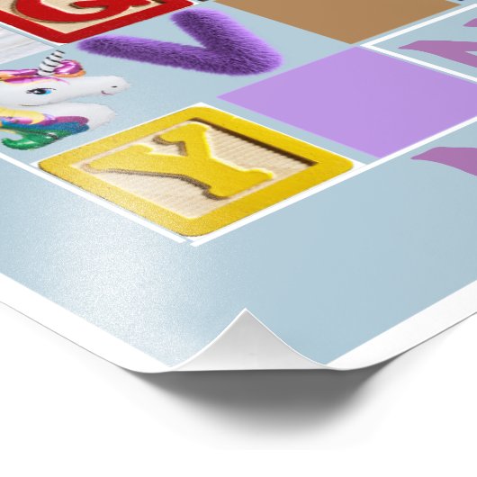 Peuter alfabet dierlijke Poster gepersonaliseerd (Hoek)