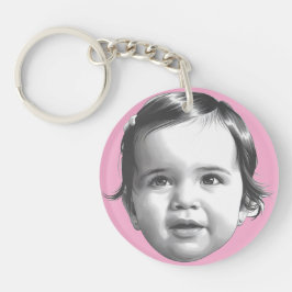 Peuter Baby Girl Mood Happy of Pouty Sleutelhanger