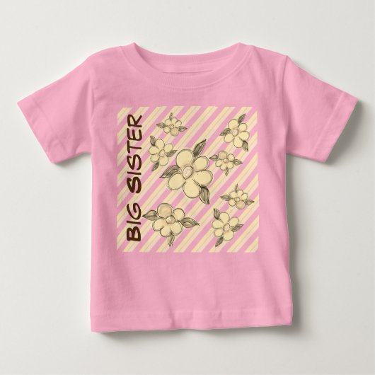Peuter Big Sister Roze Fancy T-shirt (Voorkant)