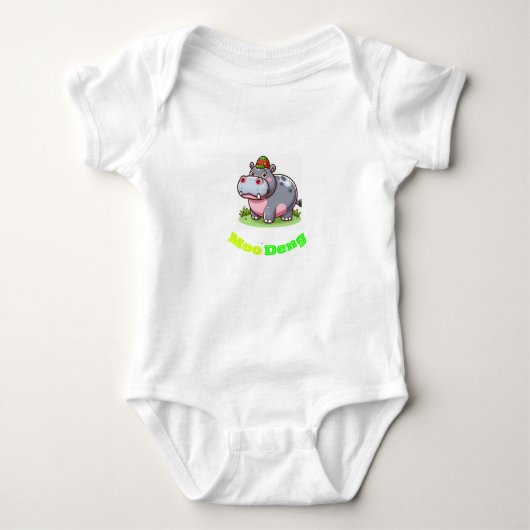 Peuter bodysuit met Moo Deng (Voorkant)