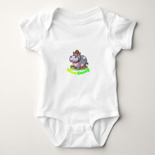 Peuter bodysuit met Moo Deng (Voorkant)