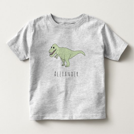 Peuter Boy Doodle T-Rex Dinosaurus met naam Kinder Shirts (Voorkant)