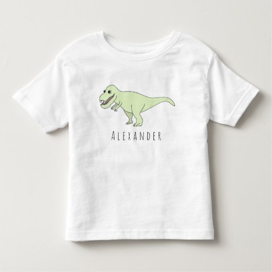 Peuter Boy Doodle T-Rex Dinosaurus met naam Kinder Shirts (Voorkant)