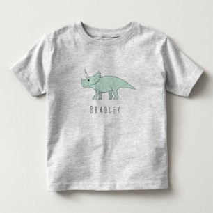 Peuter Boy Doodle Triceratops Dinosaurus met naam Kinder Shirts