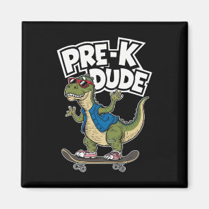 Peuter gast dinosaurus skateboarden kleuterschool magneet
