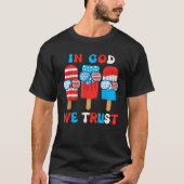 Peuter in God We Trust 4 juli Popsicle Boy Son T-shirt (Voorkant)