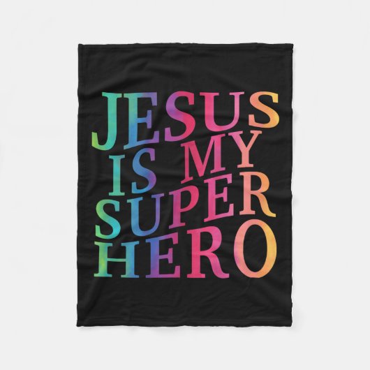Peuter Jesus is mijn superheld Christelijk Godszoo Fleece Deken (Voorkant)