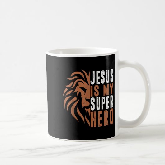 Peuter Jesus is mijn superheld Christelijk Godszoo Koffiemok (Rechts)