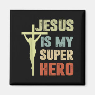 Peuter Jesus is mijn superheld Christelijk Godszoo Magneet
